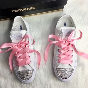 Bling Swarovski Crystal CONVERSE With Satin Laces